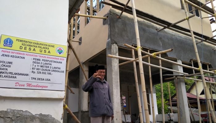 Hebat, Kades di Bone Ini Bangun Perpustakaan Megah Dua Lantai