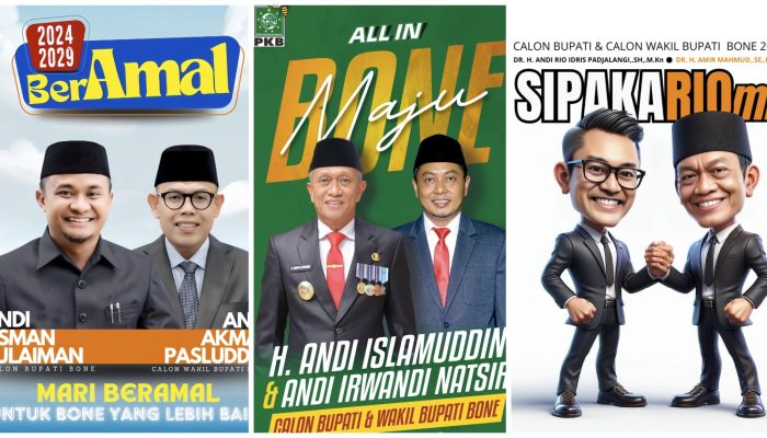 Paslon Beramal dan All-In Bone Maju Bakal Mendaftar di KPU Bone di Hari yang Sama, Sipakariomi Masih Atur Jadwal
