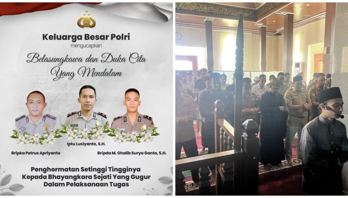 Polres Bone Gelar Shalat Ghoib untuk 3 Personil Polda Lampung yang Gugur dalam Tugas