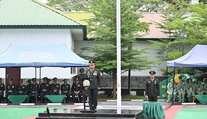 Peringati HUT ke-80, Korem 141/Toddopuli Kukuhkan Semangat “TNI Prima- TNI Rakyat- Indonesia Maju”