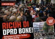 Aksi Mahasiswa Ricuh ! Saling Dorong Pecah di Gerbang DPRD Bone